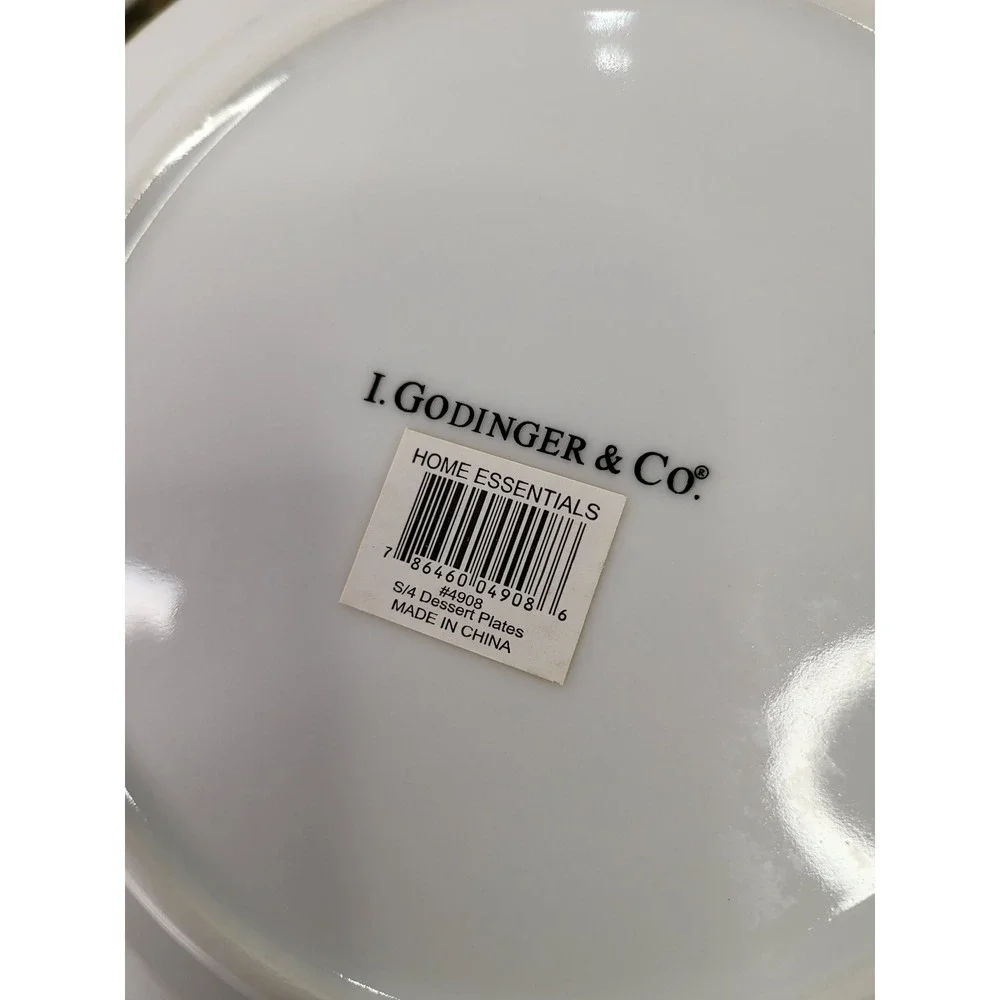 I. Godinger & Co Bungalow Plaid Porcelain Dessert Plates Set of 4 Multi-Color